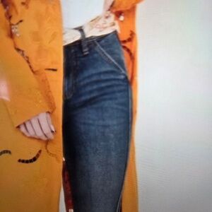 Free People Susanna Cutwork Eyelet Lace Longline Duster Jacket in Sunset- Sz XS